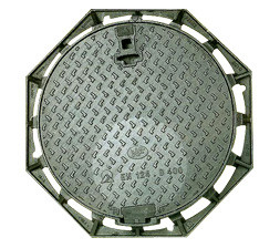 Municipal Construction Watertight Grey Cast Iron Casting Manhole Cover With Square Round Shape