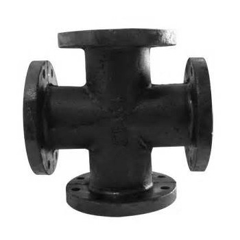 Oil Supply Pipeline Cast Iron Flanged Cross 4 Way Cross ISO 2531 / EN545 / EN598