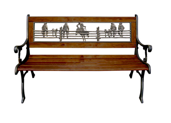 Cast Ornamental Iron Parts Outdoor Garden Furniture Antique Wooden Park Bench