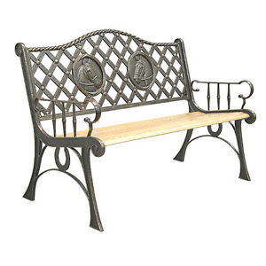 Cast Ornamental Iron Parts Outdoor Garden Furniture Antique Wooden Park Bench