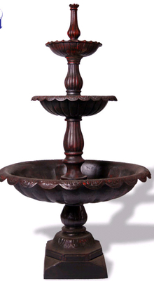 Garden Ornamental Iron Parts 3 Tier Outdoor Cast Iron Stone Wall Fountain
